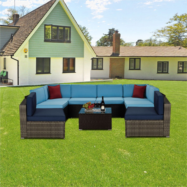 Latitude Run® 117.7" Wide Outdoor UShaped Patio Sectional with